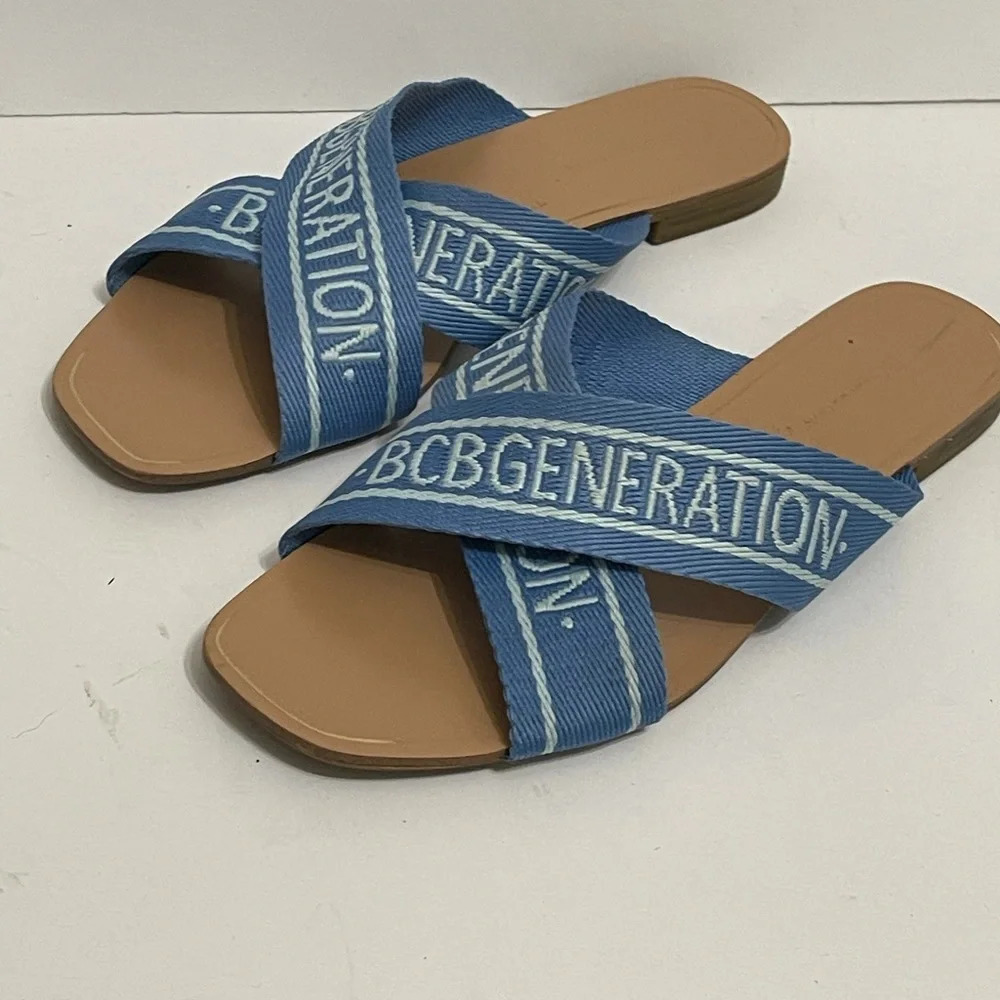 BCBGeneration blue flat Sandals sz 9 - Picture 3 of 12